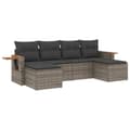 Miniatyrbillede 1 af 3: vidaXL sofasæt til haven 6 dele med hynder polyrattan grå