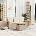 Miniatyrbillede 3 af 3: vidaXL sofasæt til haven 4 dele med hynder polyrattan beige