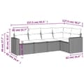 Miniatyrbillede 6 af 11: vidaXL sofasæt til haven 5 dele med hynder polyrattan sort