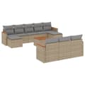 Miniatyrbillede 1 af 3: vidaXL sofasæt til haven 11 dele med hynder polyrattan beige