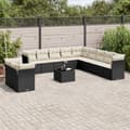 Miniatyrbillede 1 af 3: vidaXL sofasæt til haven 12 dele med hynder polyrattan sort