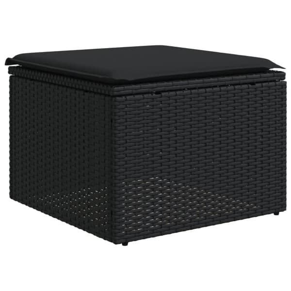 vidaXL sofasæt til haven 4 dele med hynder polyrattan sort