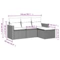 Miniatyrbillede 2 af 3: vidaXL sofasæt til haven 4 dele med hynder polyrattan sort