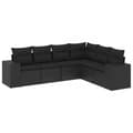 Miniatyrbillede 3 af 11: vidaXL sofasæt til haven 6 dele med hynder polyrattan sort