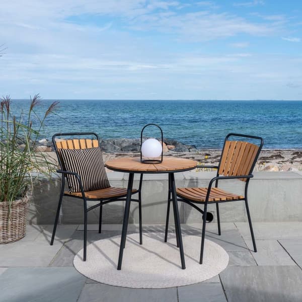 Cleveland cafebord Ø70cm teak,svart.