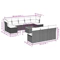 Miniatyrbillede 2 af 3: vidaXL loungesæt til haven 11 dele med hynder polyrattan grå