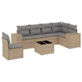 Miniatyrbillede 3 af 11: vidaXL sofasæt til haven 7 dele med hynder polyrattan beige
