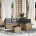 Miniatyrbillede 2 af 4: vidaXL sofasæt til haven 6 dele med hynder polyrattan beige