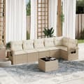 Miniatyrbillede 3 af 3: vidaXL sofasæt til haven 7 dele med hynder polyrattan beige
