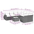 Miniatyrbillede 4 af 4: vidaXL sofasæt til haven 9 dele med hynder polyrattan grå