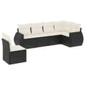 Miniatyrbillede 1 af 11: vidaXL sofasæt til haven 6 dele med hynder polyrattan sort