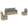 Miniatyrbillede 1 af 3: vidaXL sofasæt til haven 5 dele med hynder polyrattan beige