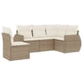 Miniatyrbillede 1 af 4: vidaXL sofasæt til haven 5 dele med hynder polyrattan beige