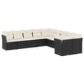 Miniatyrbillede 1 af 3: vidaXL sofasæt til haven 10 dele med hynder polyrattan sort