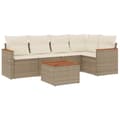 Miniatyrbillede 1 af 3: vidaXL sofasæt til haven 6 dele med hynder polyrattan beige