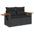 Miniatyrbillede 3 af 11: vidaXL sofasæt til haven 7 dele med hynder polyrattan sort