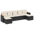 Miniatyrbillede 1 af 3: vidaXL sofasæt til haven 7 dele med hynder polyrattan sort