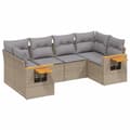 Miniatyrbillede 1 af 3: vidaXL sofasæt til haven 6 dele med hynder polyrattan beige