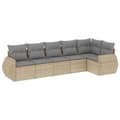 Miniatyrbillede 3 af 4: vidaXL sofasæt til haven 6 dele med hynder polyrattan beige