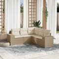 Miniatyrbillede 2 af 4: vidaXL sofasæt til haven 5 dele med hynder polyrattan beige