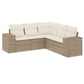 Miniatyrbillede 1 af 4: vidaXL sofasæt til haven 5 dele med hynder polyrattan beige
