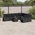 Miniatyrbillede 2 af 4: vidaXL sofasæt til haven 10 dele med hynder polyrattan sort