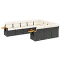 Miniatyrbillede 1 af 3: vidaXL sofasæt til haven 10 dele med hynder polyrattan sort