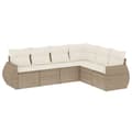 Miniatyrbillede 3 af 11: vidaXL sofasæt til haven 6 dele med hynder polyrattan beige