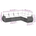 Miniatyrbillede 8 af 11: vidaXL sofasæt til haven 6 dele med hynder polyrattan beige