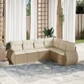 Miniatyrbillede 2 af 11: vidaXL sofasæt til haven 6 dele med hynder polyrattan beige