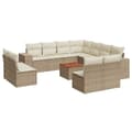 Miniatyrbillede 1 af 3: vidaXL sofasæt til haven 12 dele med hynder polyrattan beige