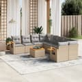 Miniatyrbillede 11 af 11: vidaXL sofasæt til haven 9 dele med hynder polyrattan beige