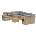 Miniatyrbillede 1 af 11: vidaXL sofasæt til haven 9 dele med hynder polyrattan beige