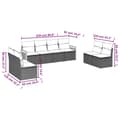 Miniatyrbillede 5 af 9: vidaXL sofasæt til haven 8 dele med hynder polyrattan sort