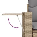Miniatyrbillede 4 af 10: vidaXL sofasæt til haven 10 dele med hynder polyrattan beige