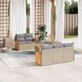 Miniatyrbillede 2 af 4: vidaXL sofasæt til haven 6 dele med hynder polyrattan beige