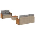 Miniatyrbillede 1 af 4: vidaXL sofasæt til haven 6 dele med hynder polyrattan beige