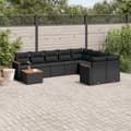 Miniatyrbillede 3 af 3: vidaXL sofasæt til haven 10 dele med hynder polyrattan sort