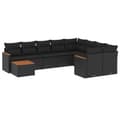 Miniatyrbillede 1 af 3: vidaXL sofasæt til haven 10 dele med hynder polyrattan sort