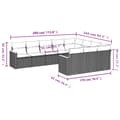 Miniatyrbillede 2 af 3: vidaXL sofasæt til haven 10 dele med hynder polyrattan grå