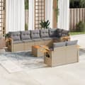 Miniatyrbillede 11 af 11: vidaXL sofasæt til haven 9 dele med hynder polyrattan beige