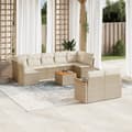 Miniatyrbillede 3 af 3: vidaXL sofasæt til haven 10 dele med hynder polyrattan beige