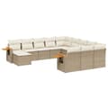 Miniatyrbillede 1 af 3: vidaXL sofasæt til haven 11 dele med hynder polyrattan beige