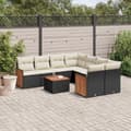 Miniatyrbillede 11 af 11: vidaXL sofasæt til haven 9 dele med hynder polyrattan sort