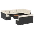 Miniatyrbillede 1 af 3: vidaXL sofasæt til haven 14 dele med hynder polyrattan sort