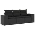 Miniatyrbillede 3 af 4: vidaXL sofasæt til haven 3 dele med hynder polyrattan sort