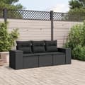 Miniatyrbillede 2 af 4: vidaXL sofasæt til haven 3 dele med hynder polyrattan sort