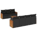 Miniatyrbillede 1 af 3: vidaXL sofasæt til haven 8 dele med hynder polyrattan sort