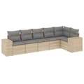 Miniatyrbillede 1 af 11: vidaXL sofasæt til haven 6 dele med hynder polyrattan beige