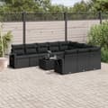 Miniatyrbillede 3 af 3: vidaXL sofasæt til haven 11 dele med hynder polyrattan sort